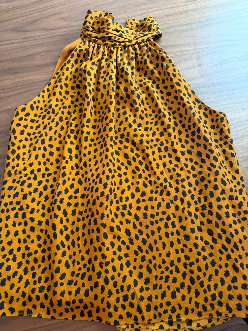 Joie camel Halter blouse with Black Spot Print